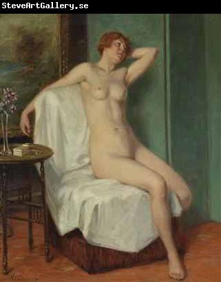 Victor Schivert Female Nude Sitting